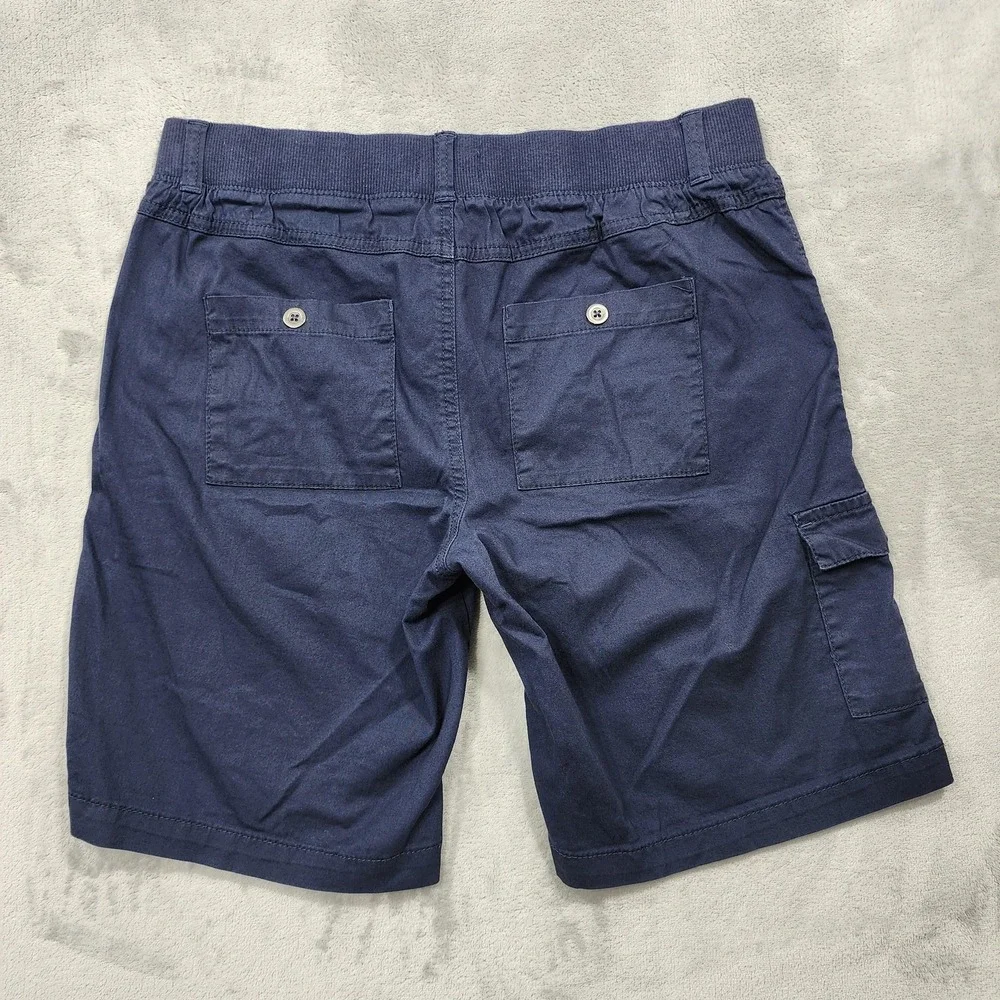 Dā-sh Shorts Mens S Blue Cargo Stretch Canvas Elastic Waist 10 Inseam Casual